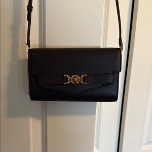 Versace Medusa ‘95 Black Crossbody Bag with Gold-Tone Hardware